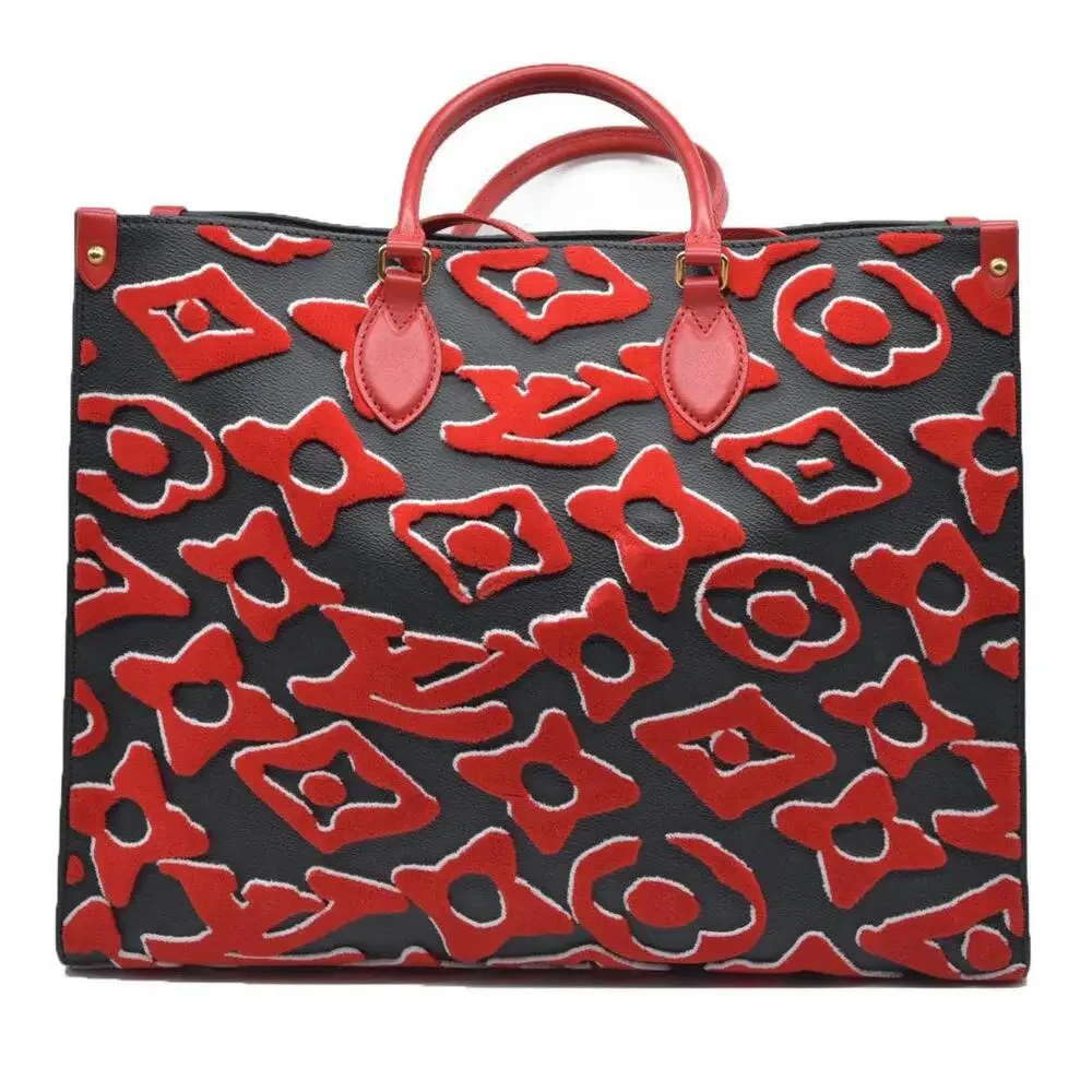 $3850 Louis Vuitton x Urs Fischer On the Go GM Red Black